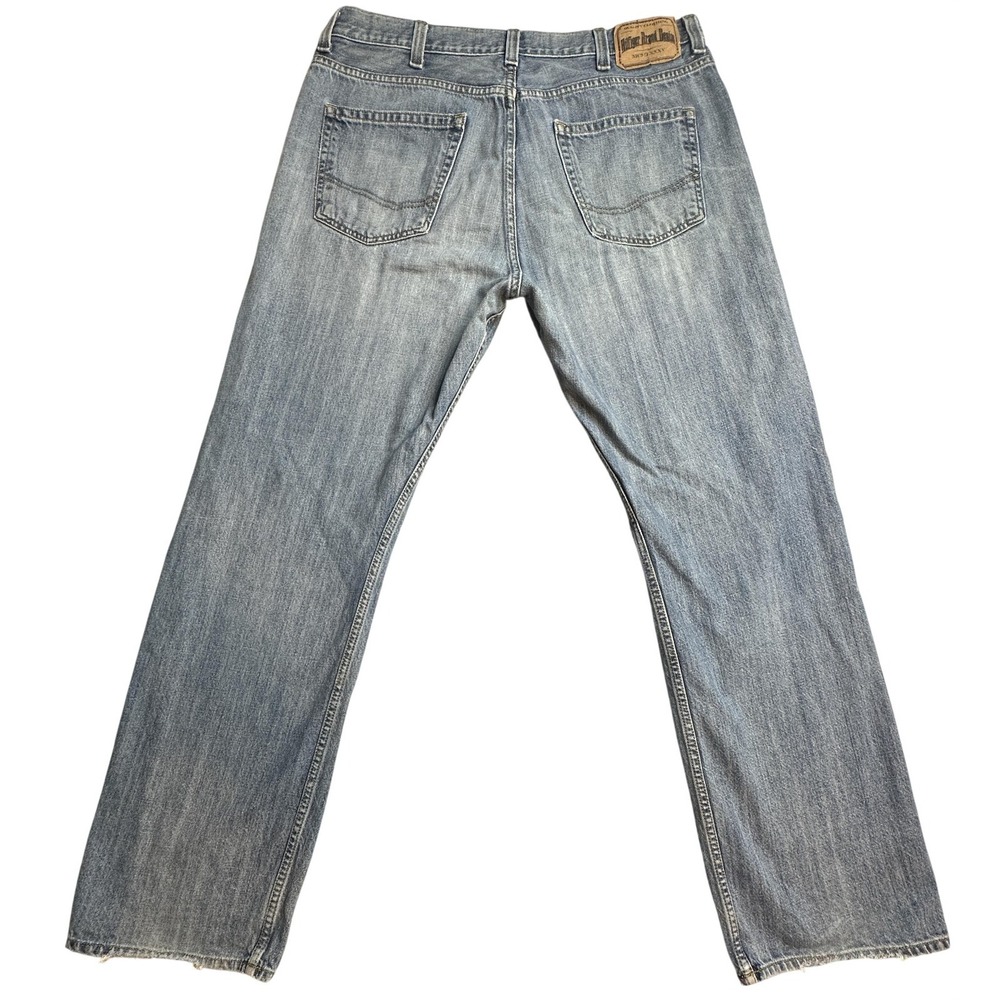 Hilfiger Brand Denim Relaxed Straight Jeans‎ Mens 38x34 Light Blue Distressed